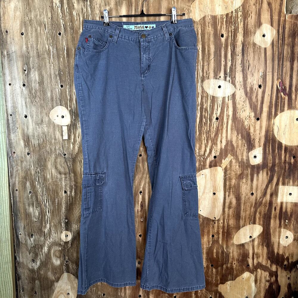 Y2K Mudd Jeans Flared Cargo Pants Size 13 (34x32)